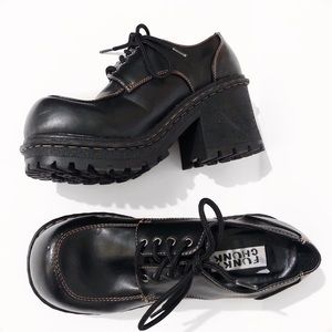 Dolls Kill Funky Chunk Black 90’s Grunge Oxfords
